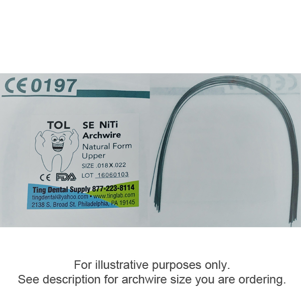 TOL NiTi Super Elastic Archwire - 0.018 Natural F TOL NiTi Super Elastic Archwire - 0.018 Natural F
