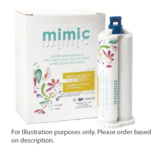Mimic Monophase, Fast Set VPS Impression Material, 4 50 ml cartridges