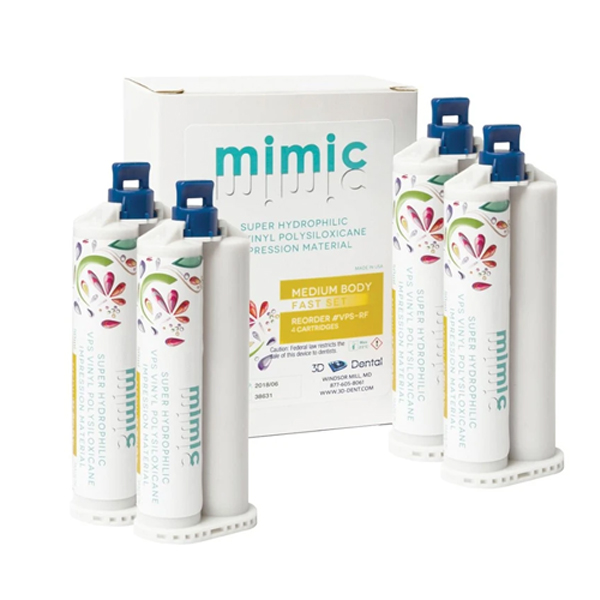 Mimic Monophase, Fast Set VPS Impression Material, 4 50 mL Cartridges
