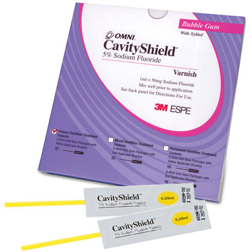 CavityShield 5 Sodium Fluoride Varnish Primary Dentition, Clinic Pack