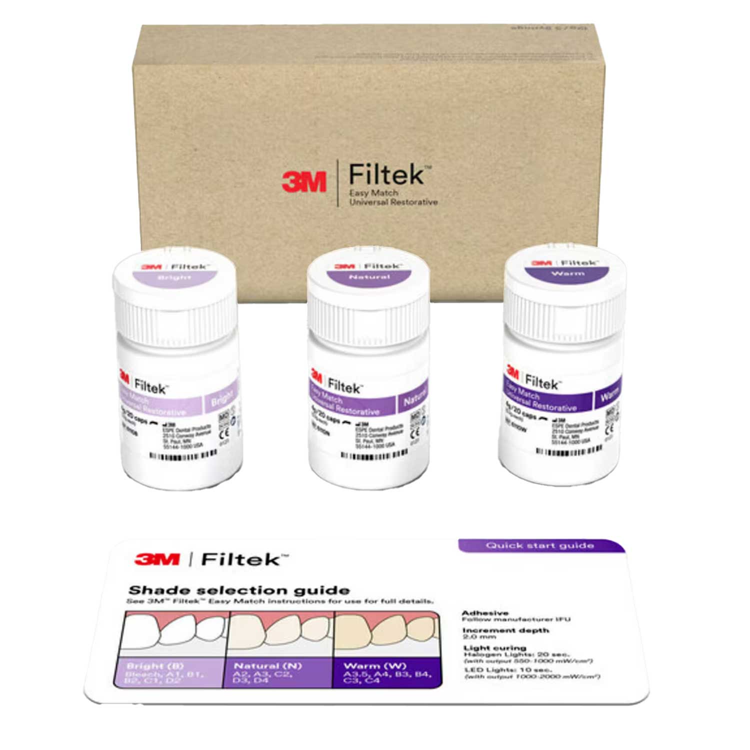 Filtek Easy Match Universal Restorative Intro Kit, 0.2g Capsule, 60/Pk