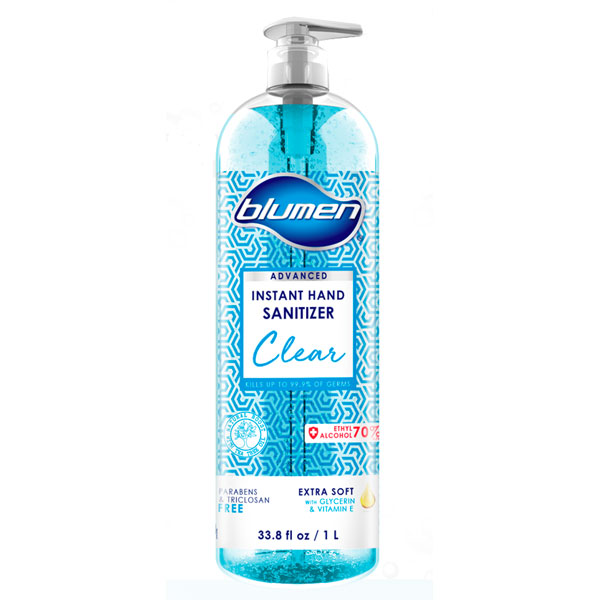 Blumen Advanced Instant Hand Sanitizer, Clear, 33.8 oz. Pump Bottle, 70% Ethyl | Dental Supplies
