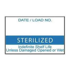 Labelex Sterilization Labels, "STERILIZED" in Blue, Dual-Ply, 500/roll, 12