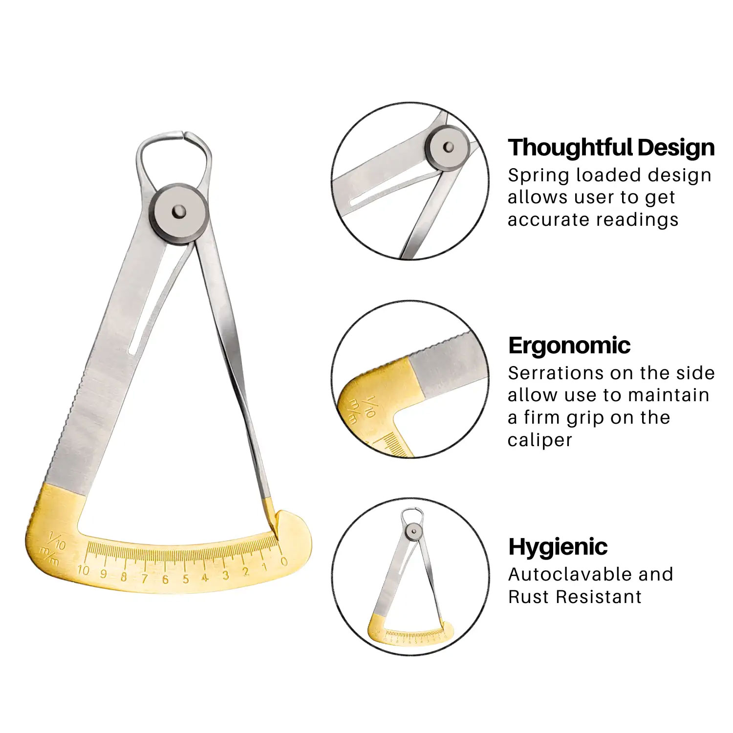 Pied à Coulisse Dentaire Iwanson – Pour Mesurer Couronnes, Diamants, Orthodontie