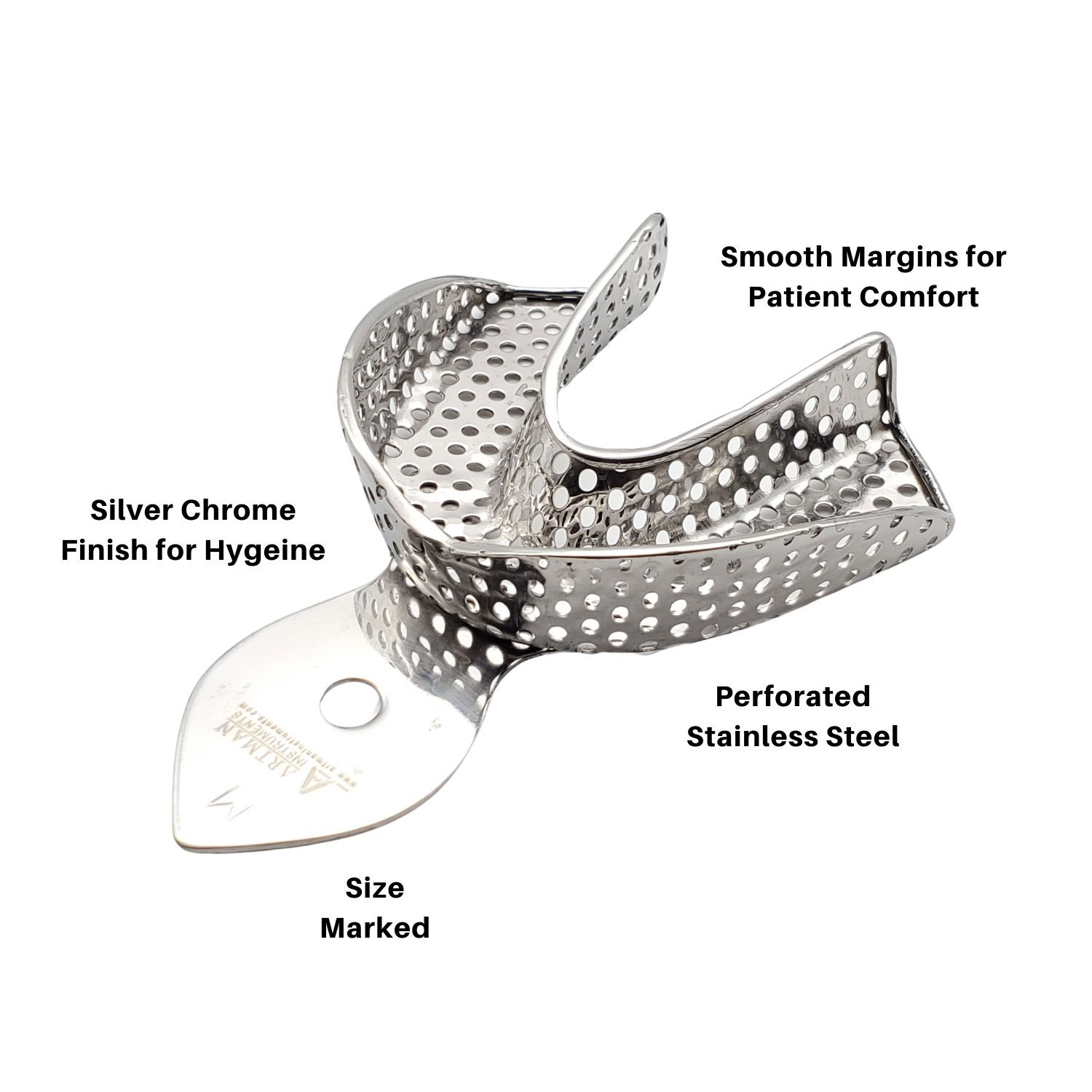 Artman Instruments Dental Impression Trays, Assorted Sizes, 8/Pk Net32