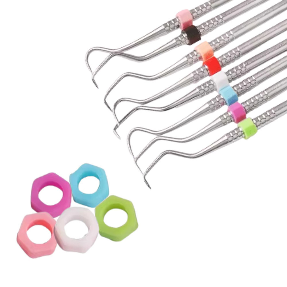 Color Coded Id Rings Artman Instruments 4mm Silicone Hexagonal Dental Identification Rings ...