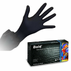 Bold Nitrile Powder-free Black Exam Gloves, Extra Small, Non-sterile, 100/Box, 10 Box/Case