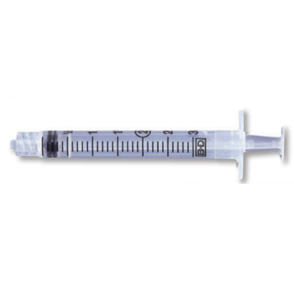BD LuerLok 3 mL Disposable Syringe without Needle, 200/Box Net32