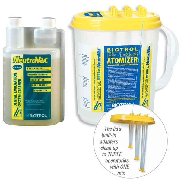 NeutraVac Dental Evacuation Line Cleaner, Starter Kit Contains 1 32