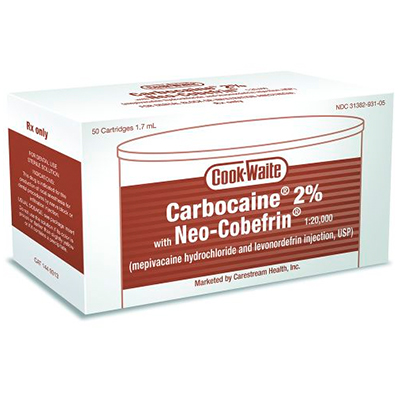 Cook-Waite Carbocaine 2% (Mepivacaine HCL 2%) Loc Cook-Waite Carbocaine 2% (Mepivacaine HCL 2%) Loc