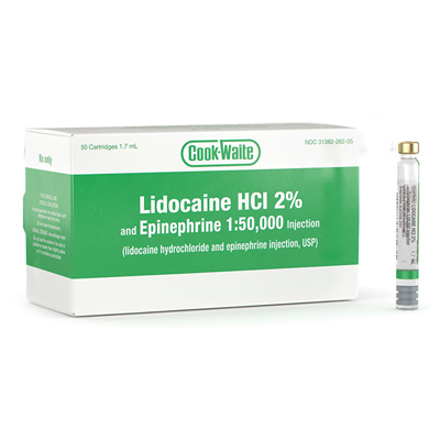 Cook-Waite Lidocaine HCL 2% with Epinephrine 1:50 Cook-Waite Lidocaine HCL 2% with Epinephrine 1:50