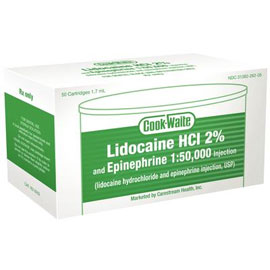 Cook-Waite Lidocaine HCL 2% with Epinephrine 1:50 Cook-Waite Lidocaine HCL 2% with Epinephrine 1:50