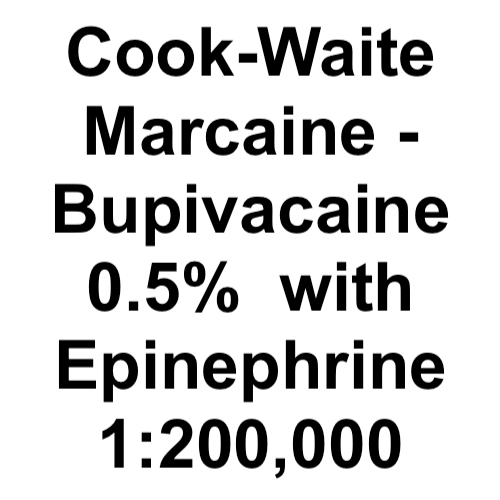 Cook-Waite Marcaine Bupivacaine 0.5% Local Anesth Cook-Waite Marcaine Bupivacaine 0.5% Local Anesth