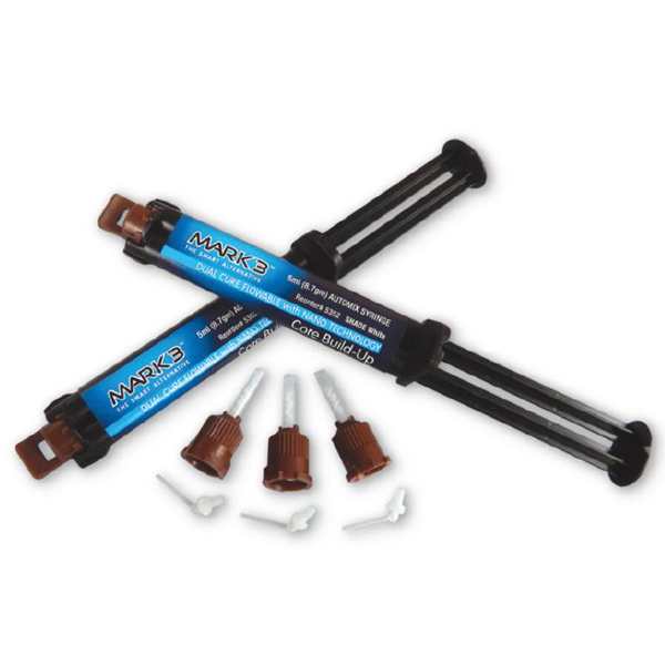 MARK3 Core Build Up Material White, 2 x 5ml Automix Syringes (11),10