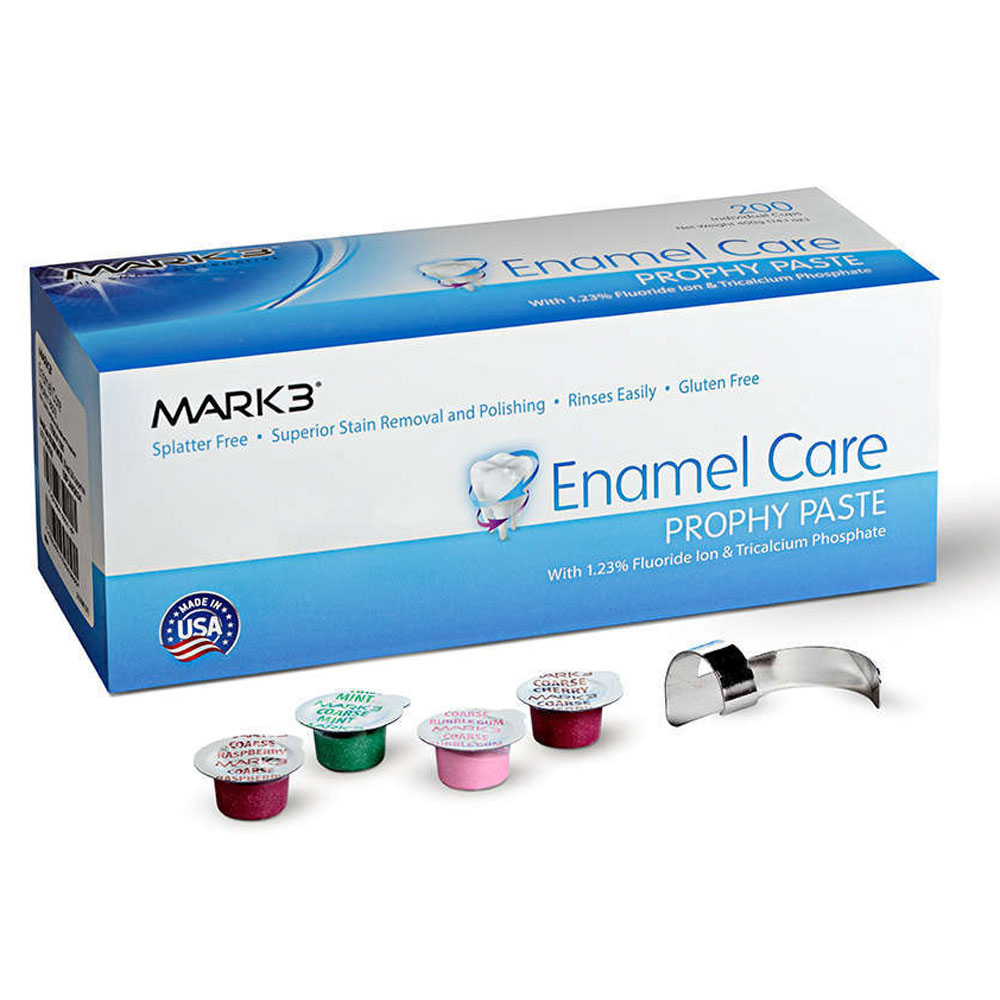 MARK3 Enamel Care Coarse Grit Prophy Paste, Assorted w/TCP, 200 Unit