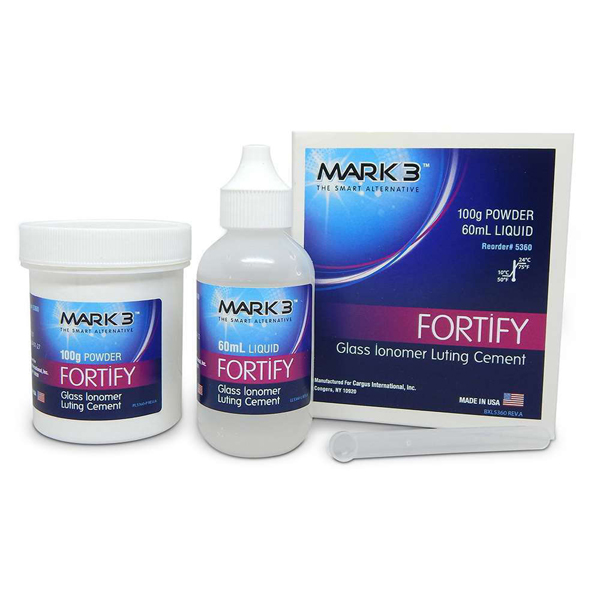 Mark3 Fortify Glass Ionomer Luting Cement 100g Powder & 60ml Liquid Net32