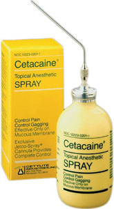 Cetacaine Topical Anesthetic Spray 56 Gm Bottle Triple Action Formula Dental Supplies