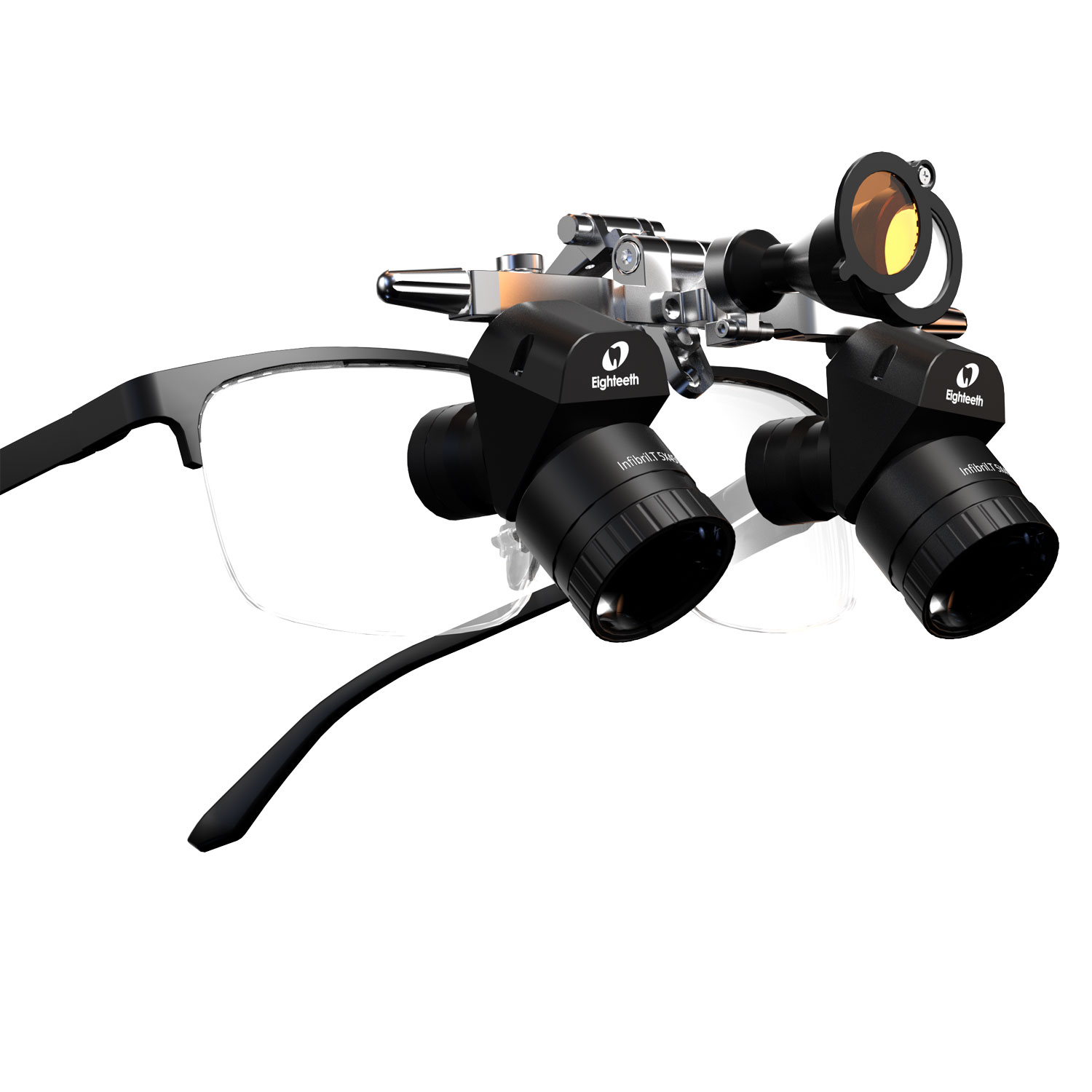 Eighteeth Brilliance 48 Refractive, Black/Silver Ergonomic Loupes Net32