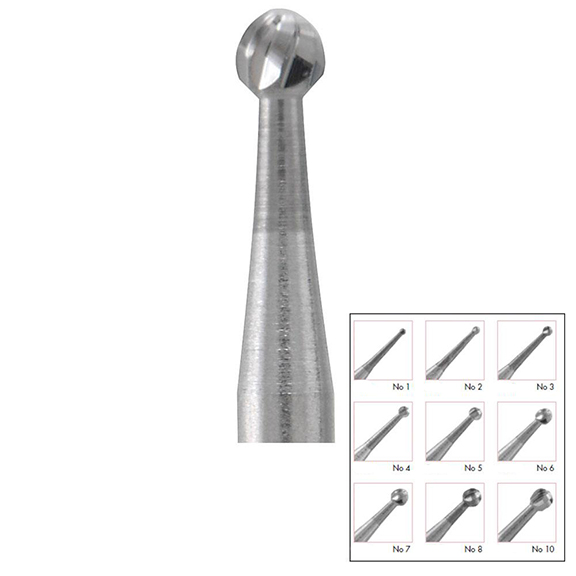 Alpen RA 2 Round Carbide Bur for Slow Speed Latch, package of 10 Net32