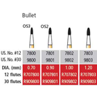 Alpen FG #9803 30 blade Bullet shaped Trimming and Finishing bur, package of 5