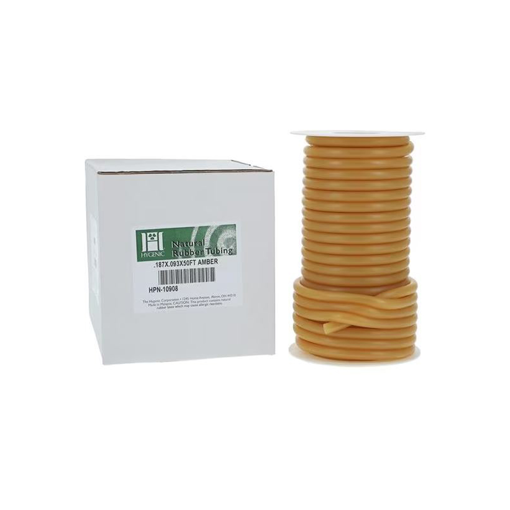 Hygenic Natural Rubber Tubing 676, Amber, 3/16 B x 3/32 W, 50 Ft, Single Tubing Net32