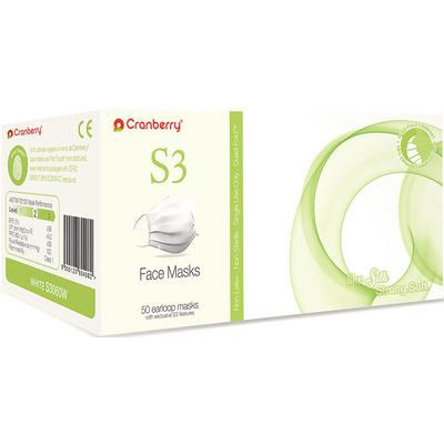 S3 Earloop Face Mask WHITE 50/Bx. Fluid Resistant S3 Earloop Face Mask WHITE 50/Bx. Fluid Resistant