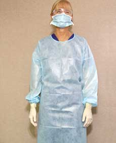 Crosstex Impervious Barrier Gown, Blue, One Size Crosstex Impervious Barrier Gown, Blue, One Size