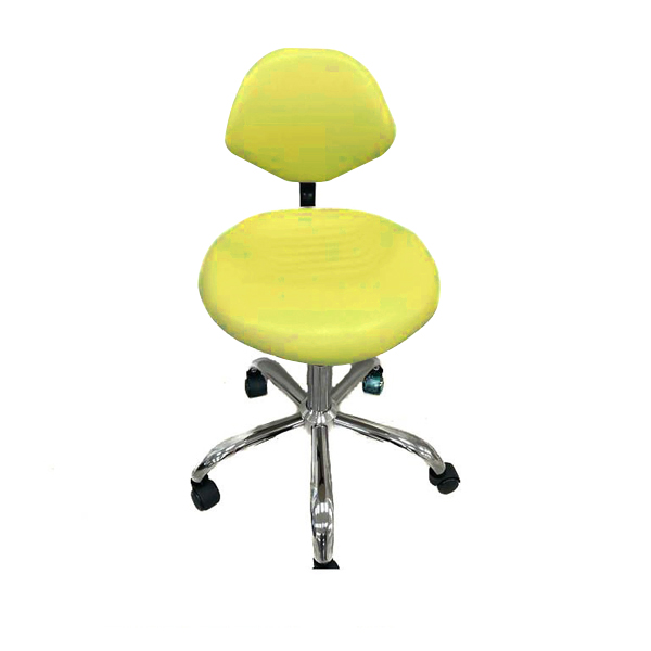 DentalChairsUSA Doctor's Stool with Adjustable Seat and Backrest, Yellow, Single Stool Net32