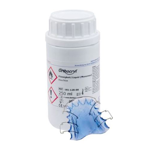 Orthocryl Orthodontic Acrylic Liquid (monomer) Blue, 250 ml Bottle. Self curing Dental Supplies