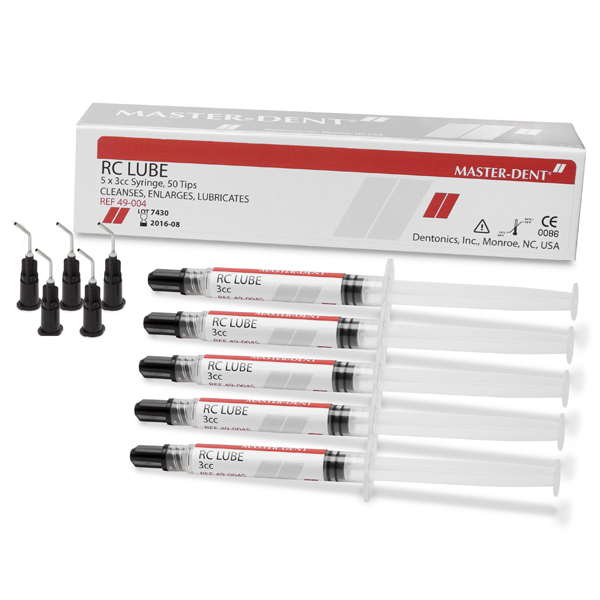 MasterDent RC Lube 5 x 3cc Syringes w/ 50 tips. Endodontic prep Net32