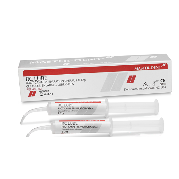 MasterDent RC Lube 2 x 12g Syringes. Endodontic prep for lubrication