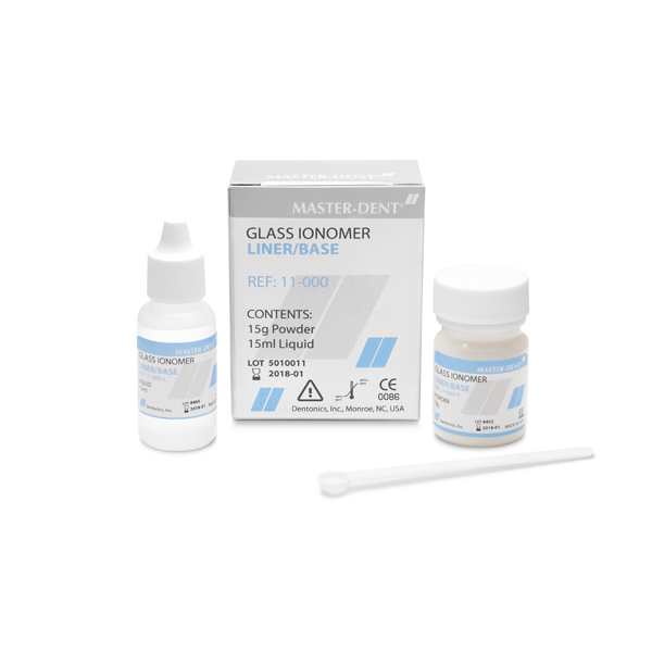MasterDent Glass Ionomer Liner, chemically bonds to dentin and can be