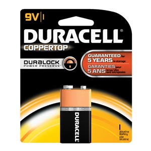 DURACELL Battery, Alkaline, Size 9V, 48 per case DURACELL Battery, Alkaline, Size 9V, 48 per case