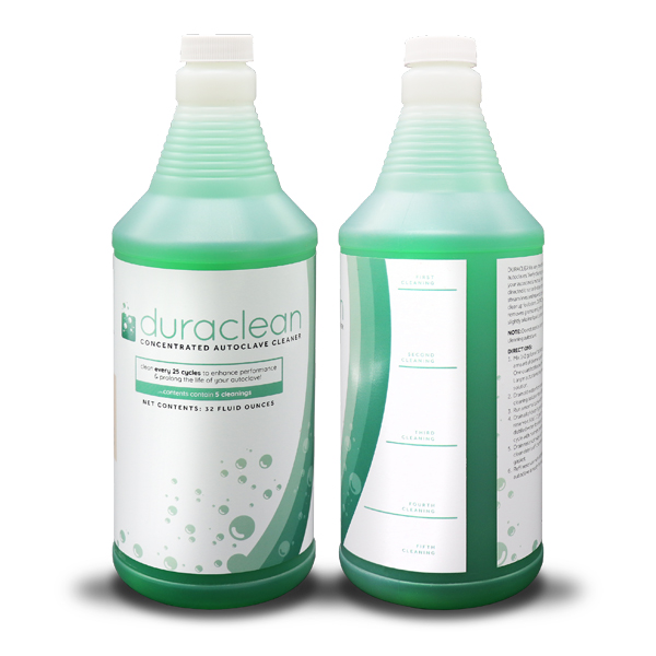 DuraClean Autoclave Cleaner Concentrate, 32oz Bottle. Safely removes