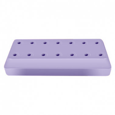 Bur Blocks 14 Hole Rectangular Lilac, Resin Magne Bur Blocks 14 Hole Rectangular Lilac, Resin Magne