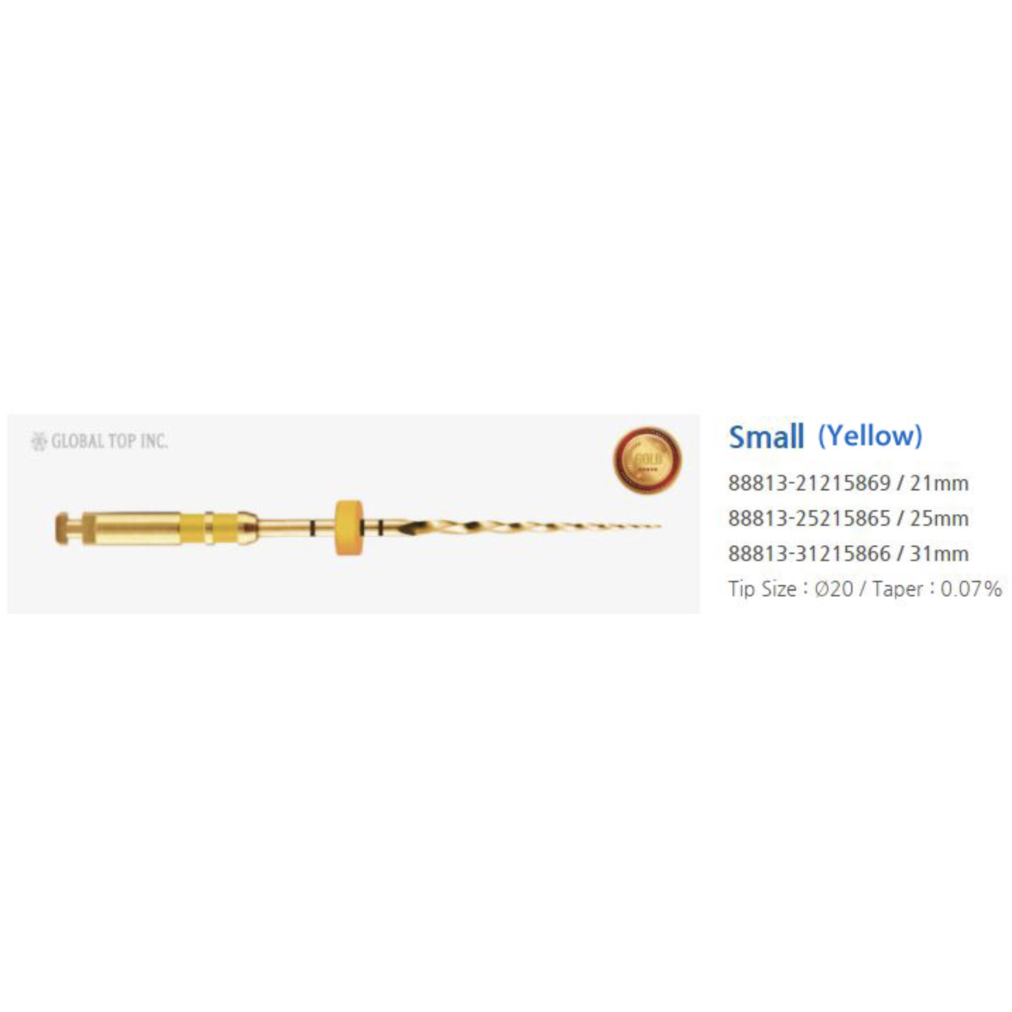 Wave Gold Endodontic File 21mm #20-0.07 (Small) 3/Pk. Reciprocating | Net32
