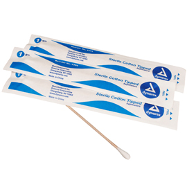 Dynarex 6 Cotton Tipped Applicators Sterile Individually Wrapped Dental Supplies