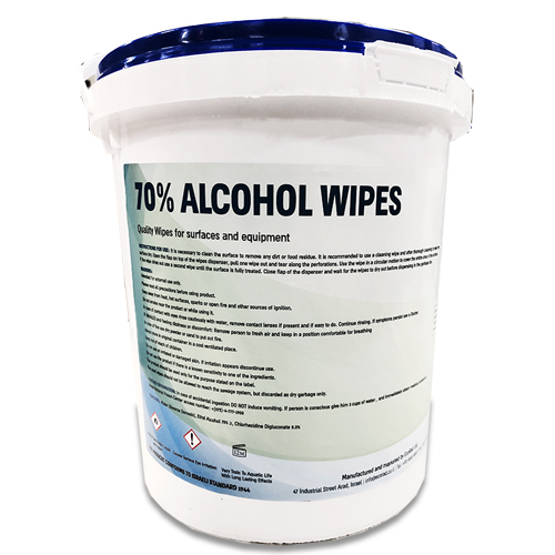 EcoRad 70 Ethyl Alcohol Wipes 7.2" x 6.4", 400/Bucket Net32