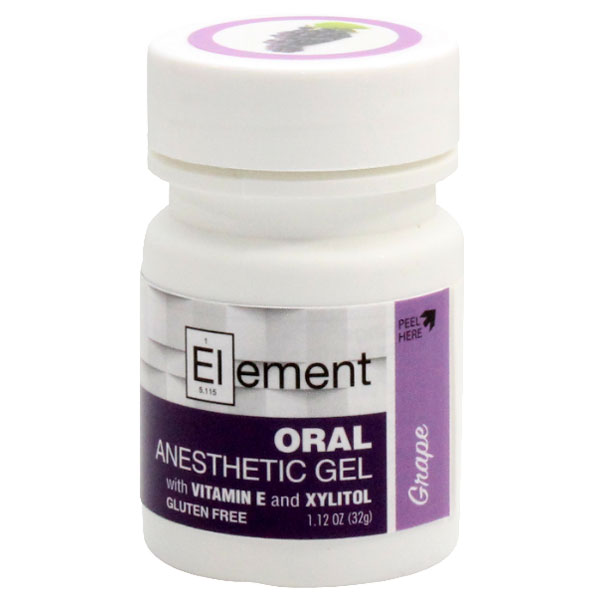 Element Topical Anesthetic Gel Grape, 1.12 oz jar. Benzocaine 20