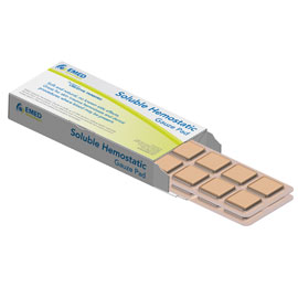 Soluble Hemostatic Gauze EMED Pad 0.75" x 0.75" 4 Soluble Hemostatic Gauze EMED Pad 0.75" x 0.75" 4