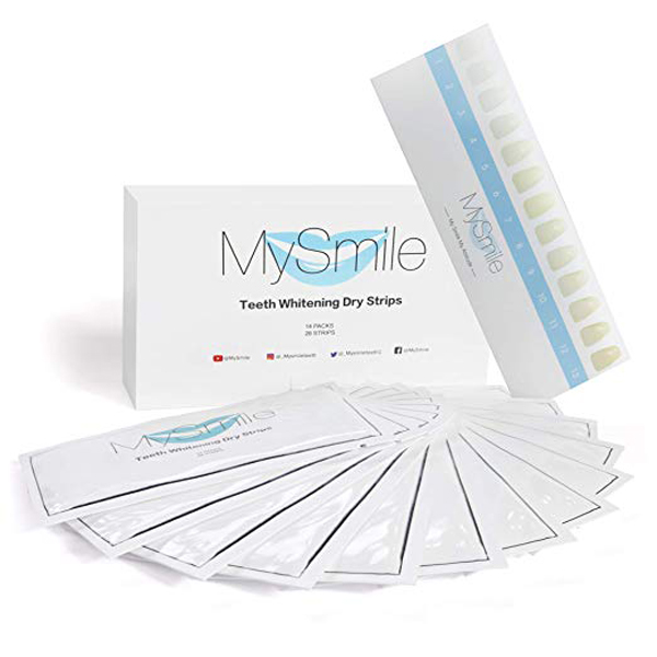 MySmile 6Hydrogen Peroxide Teeth Whitening Strips Dry Type. 14 Pouches