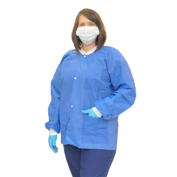 ValueFlex Disposable Procedure Jacket, Large Blue, Reusable when