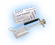 COE Aluminum Syringe for use with all rubber base COE Aluminum Syringe for use with all rubber base