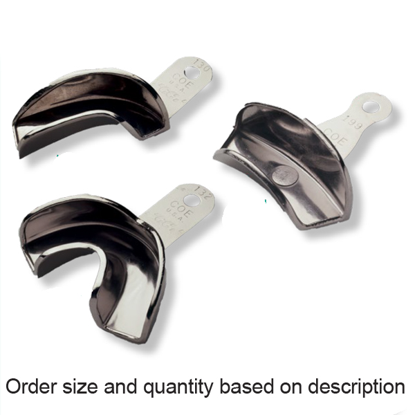 COE Full Set Partial of 4 Nickel Plated Solid Metal Impression Tray