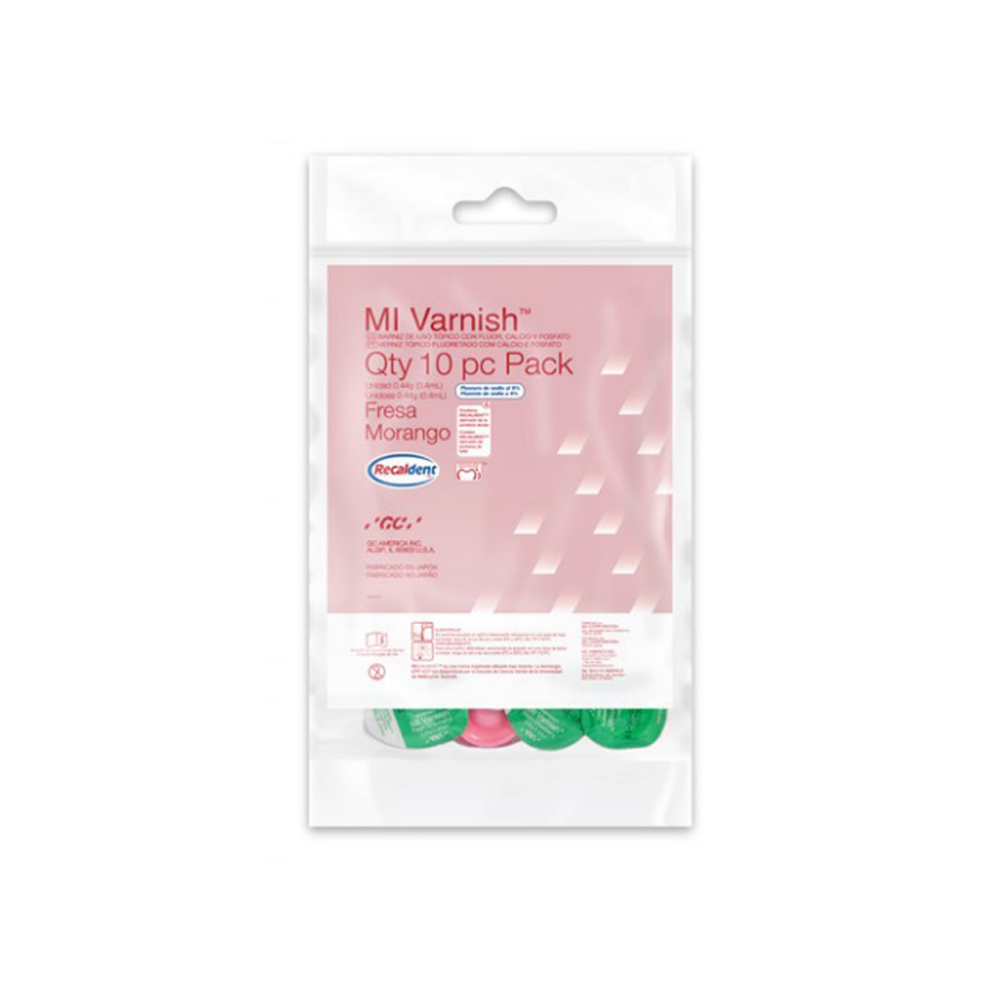MI Varnish GC EXPORT PACKAGE Topical Fluoride Varnish, Strawberry, 0.4