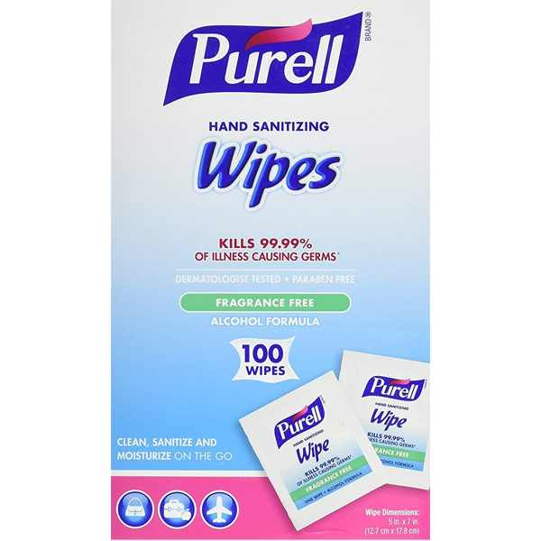 Purell Hand Sanitizing Wipes, Alcohol Formula, 100 IndividuallyWrapped