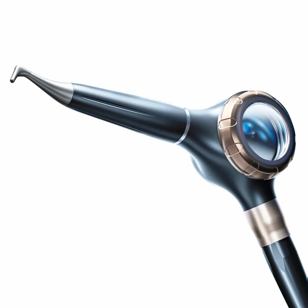 Dental Air Flow Polisher Handpiece - Universal 4-Hole Manual Polisher In Blue