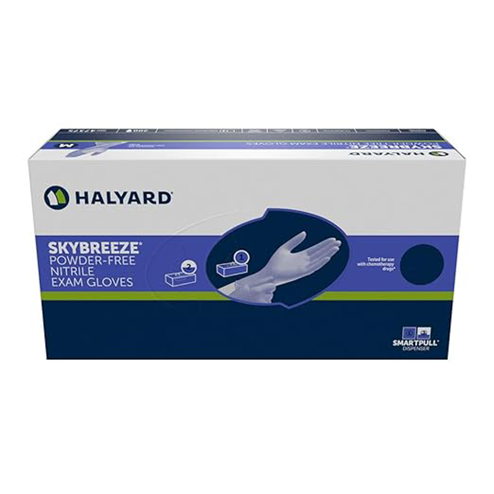 Halyard Skybreeze Nitrile Examination Gloves, Large, Violet, 200/Box