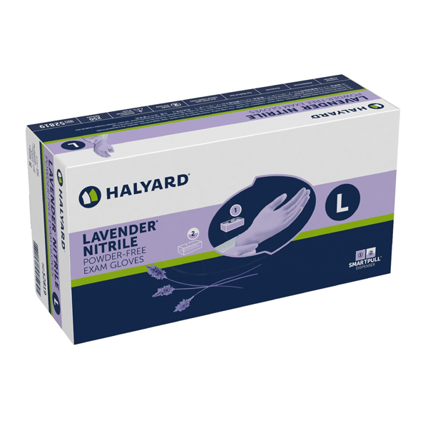 Halyard Lavender Nitrile Exam Gloves LARGE 250/Bx. Net32