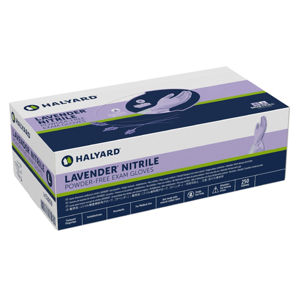Halyard Lavender Nitrile Exam Gloves MEDIUM 250/Bx. Net32